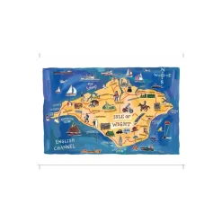 Hot Alison Gardiner Isle of Wight Map Postcard