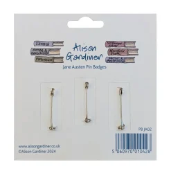 Alison Gardiner Jane Austen Set of 3 Pin Badges