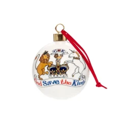 Clearance Alison Gardiner King Charles III Coronation Fine Bone China Bauble
