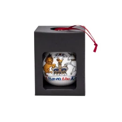Clearance Alison Gardiner King Charles III Coronation Fine Bone China Bauble