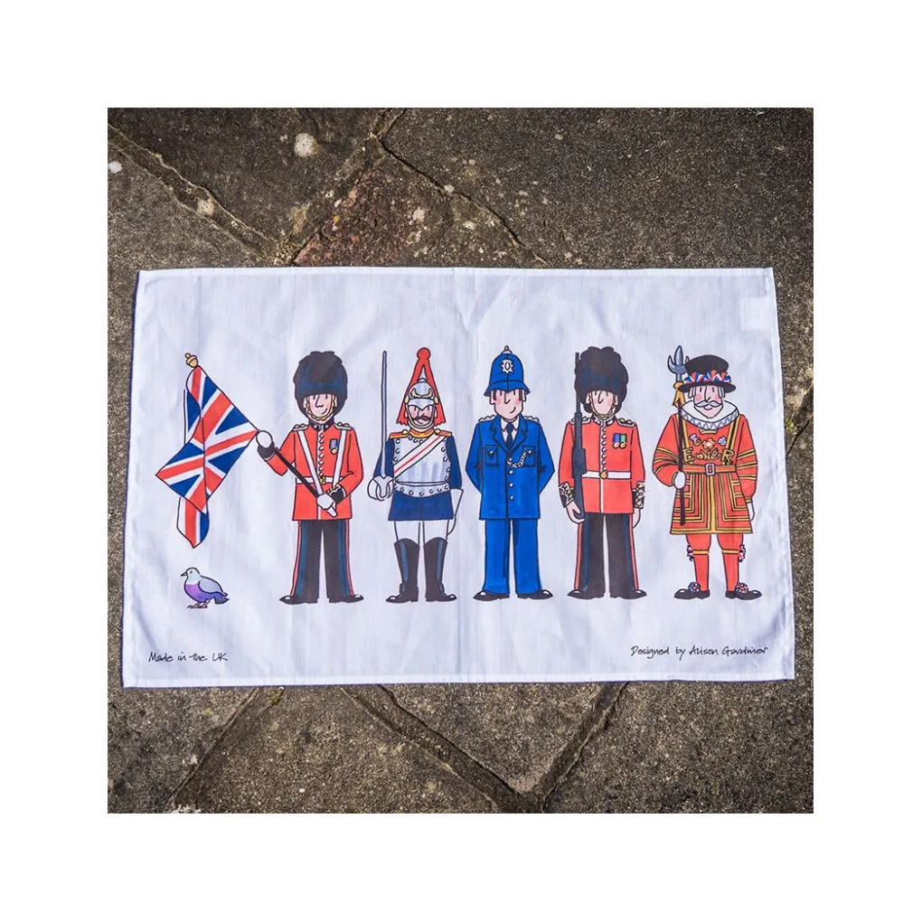 Alison Gardiner London Figures Tea Towel