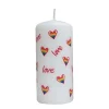 Outlet Alison Gardiner Love Heart Rainbow Pillar Candle