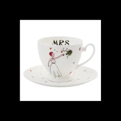 Clearance Alison Gardiner Mrs Wedding Teacup & Saucer