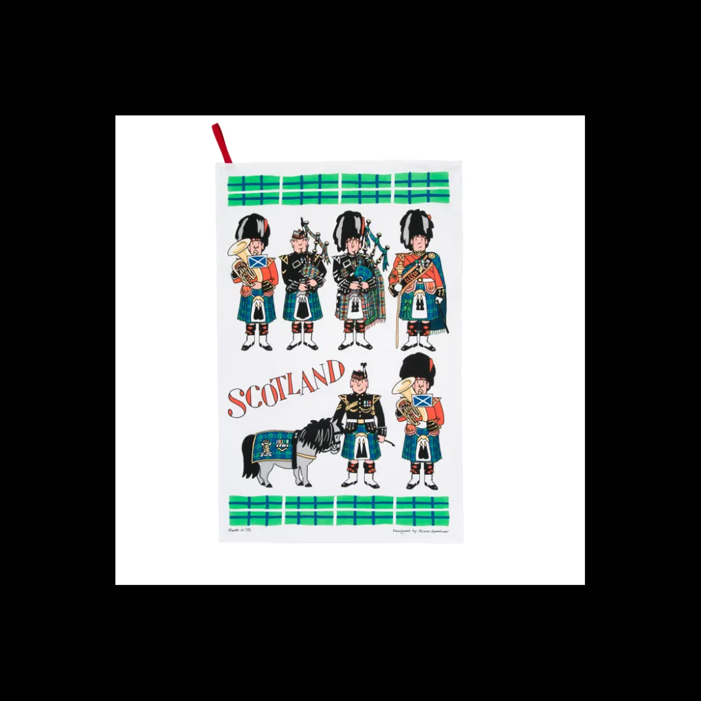 Online Alison Gardiner Scottish Pipers Tea Towel