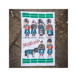 Online Alison Gardiner Scottish Pipers Tea Towel