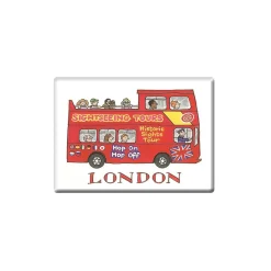 Hot Alison Gardiner Sightseeing Bus, London Fridge Magnet