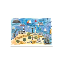 Alison Gardiner Southsea Map Postcard