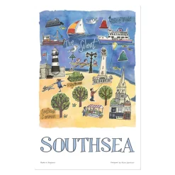Hot Alison Gardiner Southsea Tea Towel