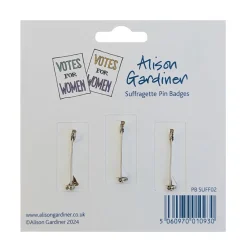 Alison Gardiner Suffragette UK Set of 3 Pin Badges