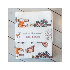 Online Alison Gardiner Winter Wildlife Tea Towel